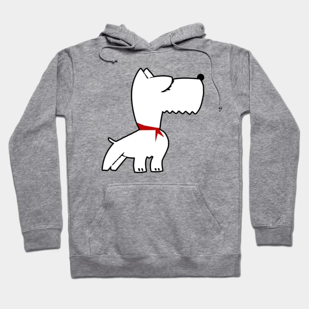 White Scottie Hoodie by SandraKC